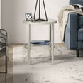 thumbnail image 6 of Henn&Hart 20" Satin Nickel Finish Metal/Glass Side Table, 6 of 7