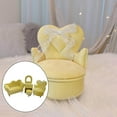 thumbnail image 2 of Chic Jewelry Storage Case for Girls Women small large organizer mirror Rings Necklace 1 Set Cream Yellow, 2 of 8