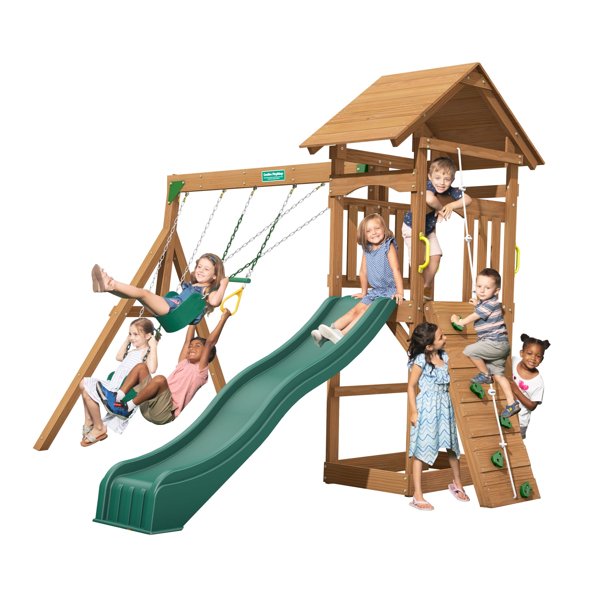 empire extreme swing set with wood roof empire extreme swing set with wood roof