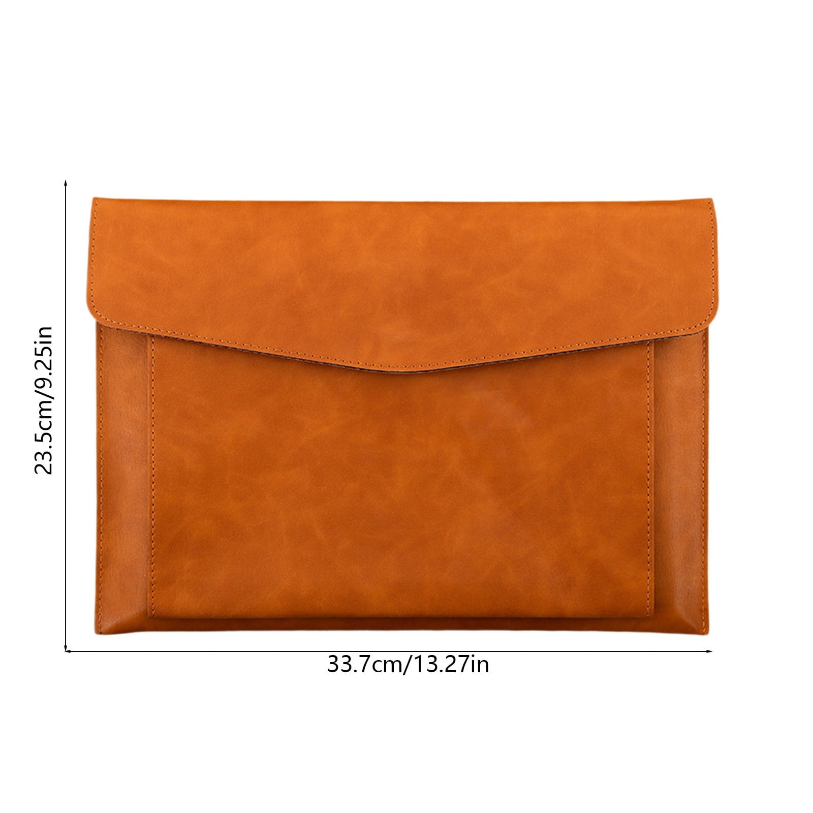 A4 Leather File Bag, Magnetic Closure Briefcase, Waterproof Business Folder for Office Use