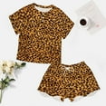 thumbnail image 4 of Leopard Print Pattern Pajamas Set Womens Loungewear Sleepwear 2 Piece PJ Sets, 4 of 7