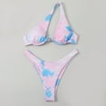 thumbnail image 3 of ylioge Womens One Shoulder Bikini Sets Two Piece Tie-Dye Bathing Suits Ladies Trendy Underwire Bikinis Tops Thongs Swimsuits 2025, 3 of 6