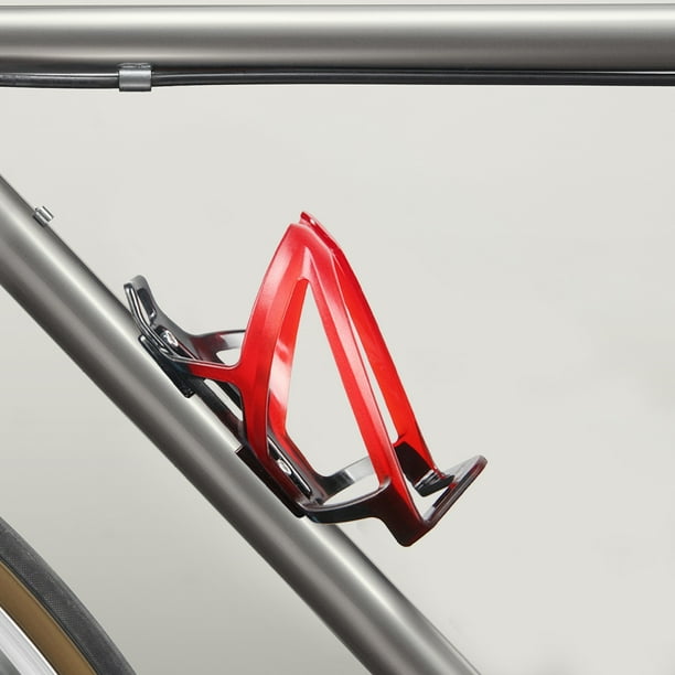 Portabidón para Bicicleta de Carretera - Soporte de Plástico para Bidón - 13,5 X 7,5 X 7,5 Cm - 5 Colores (Negro, Azul, Rojo, Amarillo) - Fácil Instalación con Tornillos y Llave - Resistente a La Int