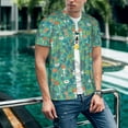 thumbnail image 6 of KLL Mushrooms and Flowers for Men's Baseball Shirts,Short Sleeve Casual Shirts Button Down Shirt for Men Beach Summer Wedding Shirt-4X-Large, 6 of 7