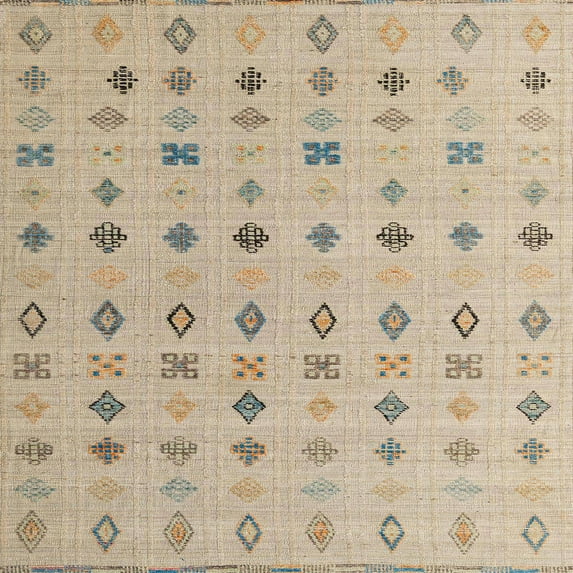Ahgly Company Machine Washable Indoor Square Abstract Bullet Shell Brown Area Rugs, 3' Square