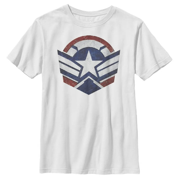 Boy's Marvel The Falcon and the Winter Soldier Captain America New Shield Graphic Tee White X Small