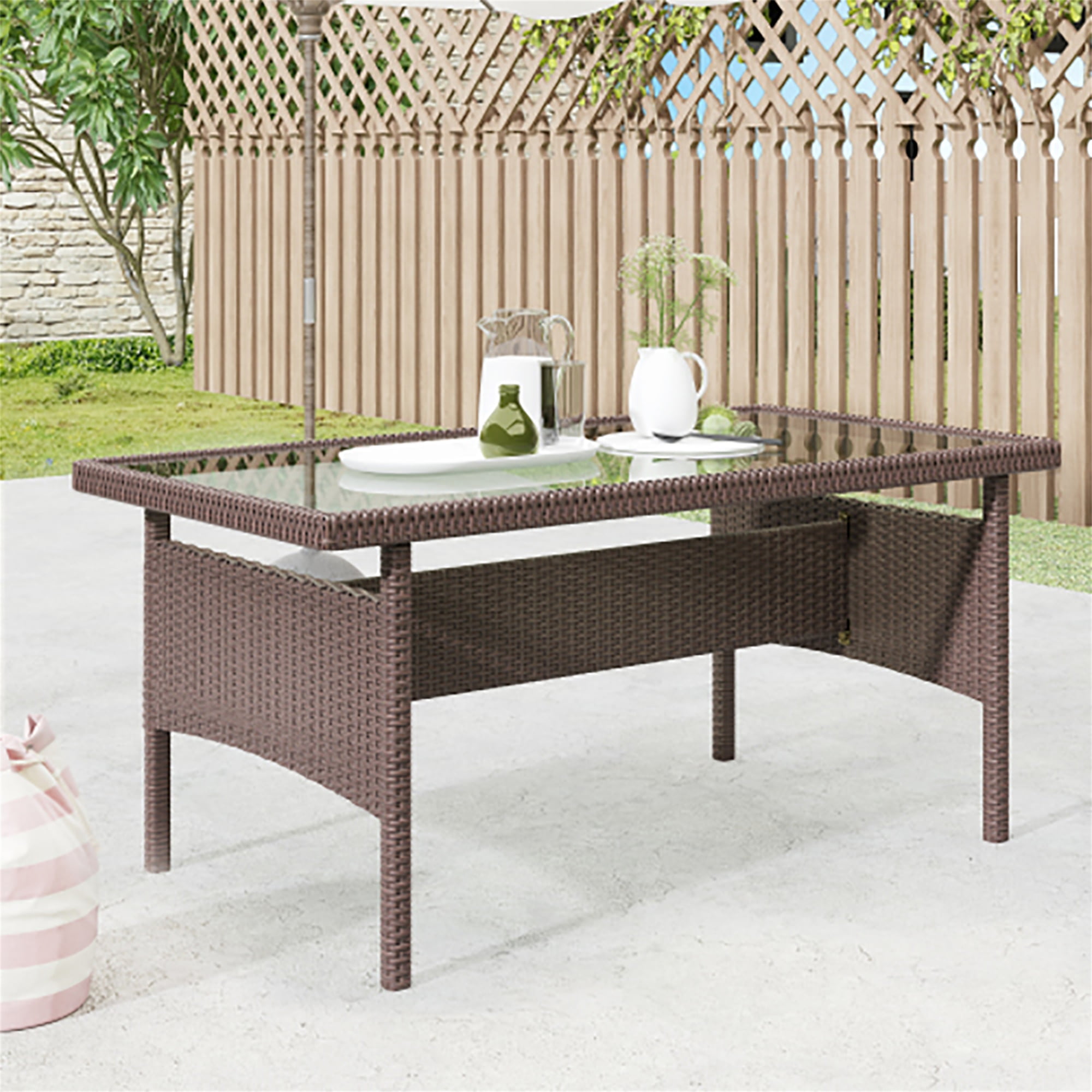 Kadyn 6 Piece All Weather Wicker PE Rattan Patio Outdoor Dining Conversation Set Sofa Set with Coffee Table, Sofa, Ottoman, Removable Cushions for Garden, Backyard, Porch, Poolside Kadyn 6 Piece All Weather Wicker PE Rattan Patio Outdoor Dining Conversation Set Sofa Set with Coffee Table, Sofa, Ottoman, Removable Cushions for Garden, Backyard, Porch, Poolside