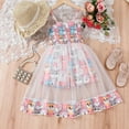 thumbnail image 2 of Little Girl Dresses Sleeveless Cartoon Prints Tulle Ruffles Princess Dress Dance Party Dresses Clothes Kids Sundress,Size 6 Years-7 Years, 2 of 4
