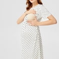 thumbnail image 7 of Zwiiyzr Pregnant Womens Maternity Dress Comfortable Short Sleeve Nursing Dress with Polka Dots White, 7 of 7