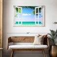 thumbnail image 3 of Elephant Stock Window To Turquoise Beach Wall Art - Horizontal Canvas Wall Art - Living Room Wall Decor - Beach Canvas - Blue And Green Decor - 45" x 30", 3 of 8