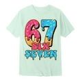 thumbnail image 3 of 67 Six Seven Letter T-Shirts For Kids T-Shirts Casual Fashionable Letter Print Short Sleeve T Shirt For Girls Daily Wear Top With Round Neck Design For Play And School Outfits Green 90(1-2 Years), 3 of 7