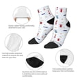 thumbnail image 5 of Rateoe Nautical Lighthouse Sailboat Pattern Quarter Crew Socks,Toe Seamed Ankle Socks,Cotton Cushioned Breathable Athletic Crew Sports Socks, 5 of 7
