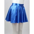thumbnail image 6 of RUNQHUI Kids Girls Shiny Metallic Mini Pleated Flared Skater Skirt School Athletic Dance Scooter Royal Blue 12, 6 of 7