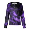 thumbnail image 2 of LNZGNM Halloween Women's Scrub Jacket Long Sleeve Button Front Lightweight Layering Comfortable Breathable Nurse Work Hospital,Purple(M), 2 of 6