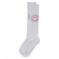 thumbnail image 3 of MeMoi Ribbed Cotton Blend "Beach More, Worry Less" Knee Sock - Girls - Female, 4, White, 3 of 3