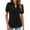 Black, variant on Zpanxa Polished Pull-On Blouse for Women V-Neck Short Sleeve Top Solid Color Shirt Style Casual Work Wear Soft Comfortable Versatile