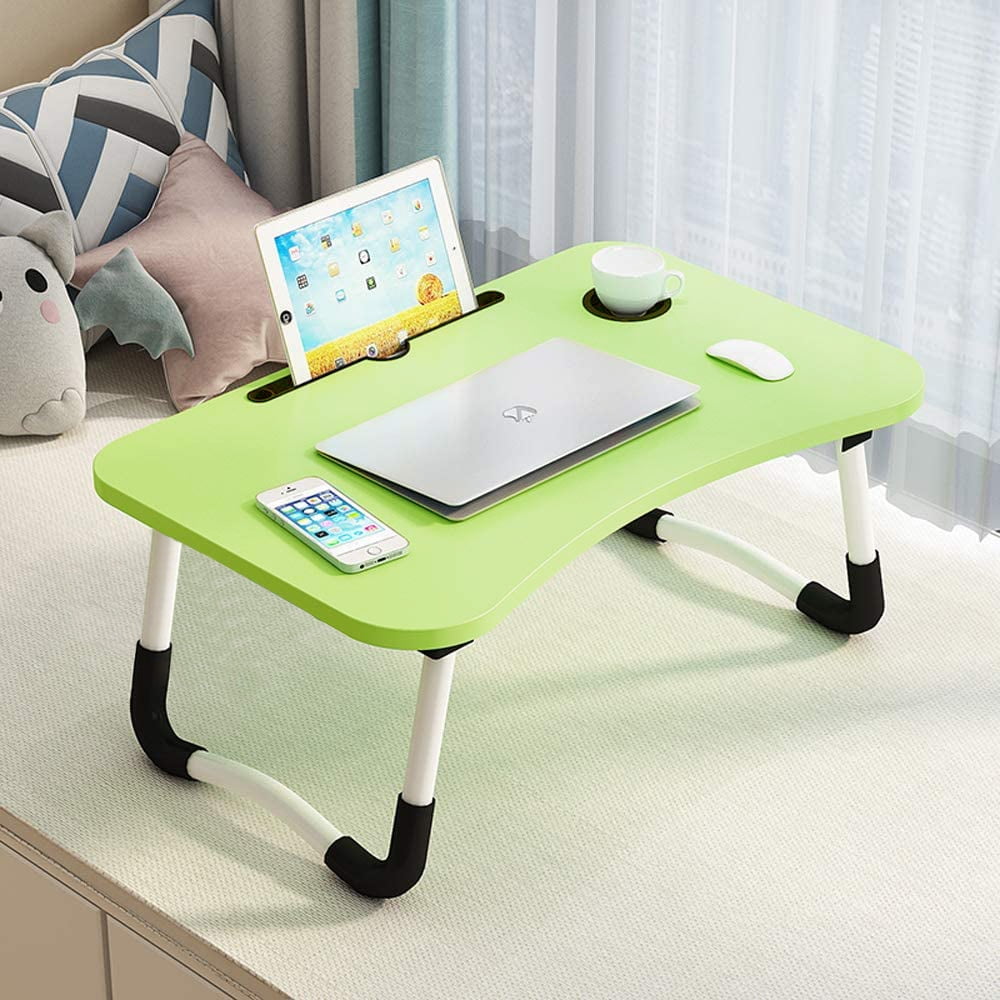 kibhous Laptop Desk Foldable Bed Tray Table Laptop Bed Stand Standing Table for Bed Sofa Couch Floor Green