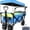 Green Blue, variant on Collapsible Wagon cart with Removable Canopy, Large All Terrain Wheels, Brake, Adjustable Handles, Cooler Bag, Grey Red
