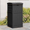 thumbnail image 3 of Uforic 32 Gallon Resin Outdoor Trash Can, Waterproof Garbage Bin with Lid and Drip Tray for Porch, Backyard, Patio, Black, 3 of 8