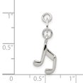 thumbnail image 2 of 925 Sterling Silver Music Note Breloque Pendentif Musical, 2 of 6