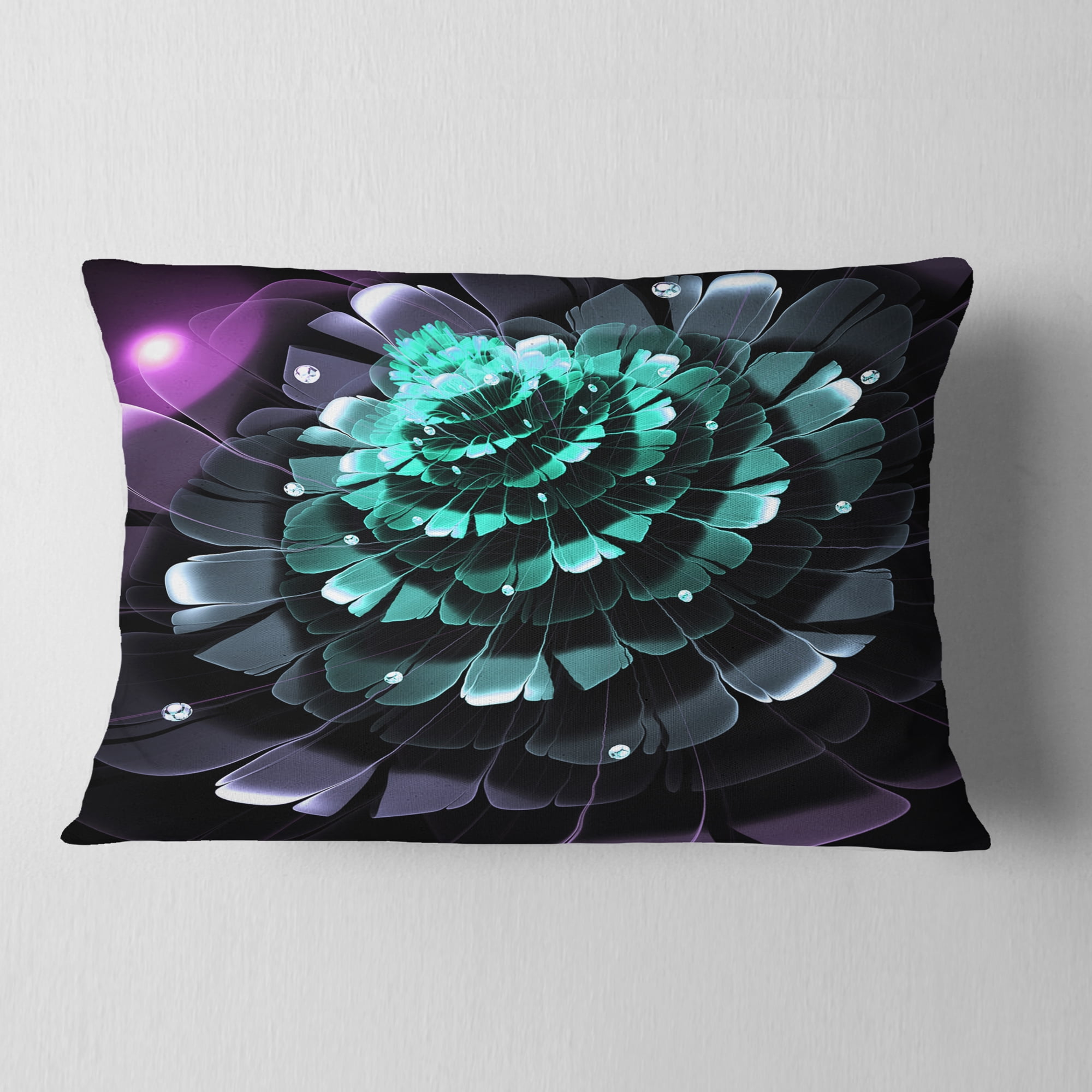 Designart 12" x 20" Green Polyester Throw Pillow