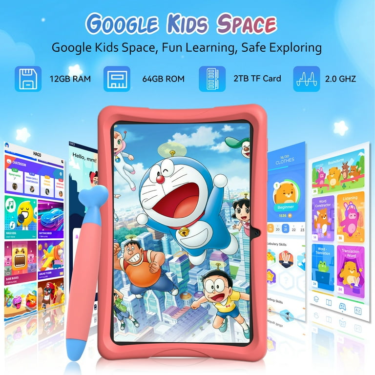 Kids Tablet, Android 15 Tablet for Kids 10.1 inch Ouad-Core with