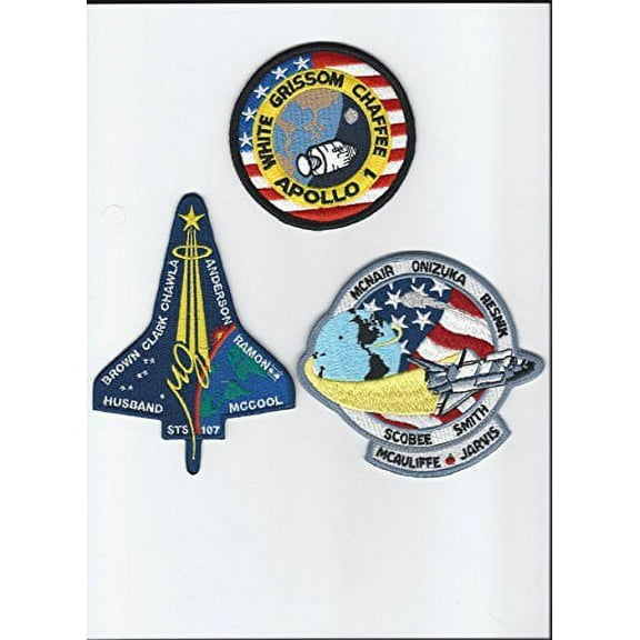 New Official Nasa Space Program Fallen Heroes Patch Set Apollo Shuttle Made in U.s.a Apollo 1 Sts-51l Challenger Sts-107 Columbia