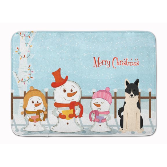 Merry Christmas Carolers Russo-European Laika Spitz Machine Washable Memory Foam Mat