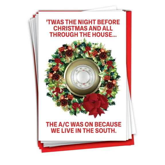 NobleWorks, Live In The South - 12 Funny Christmas Cards Boxed - Bulk Set, C10732XSG-B12x1