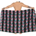 thumbnail image 4 of LA LEELA Men's Bath Trunk Swimwear Sarong Pareo Beach Wrap One Size Coal, Flamingo Floral Summer Vacation Party, 4 of 5