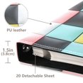 thumbnail image 3 of FORMRS 3 Ring Photo Album 4"x6" Self Adhesive Large Capacity PU Leather Cover, Gray Checkered Pattern, 3 of 8