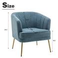 thumbnail image 5 of Andeworld Upholstered Accent Chair with Gold Metal Legs (Blue), 5 of 6