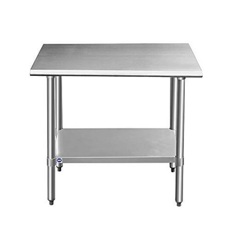 ROCKPOINT Stainless Steel Kitchen Prep & Work Table, 36x24x34.7inch