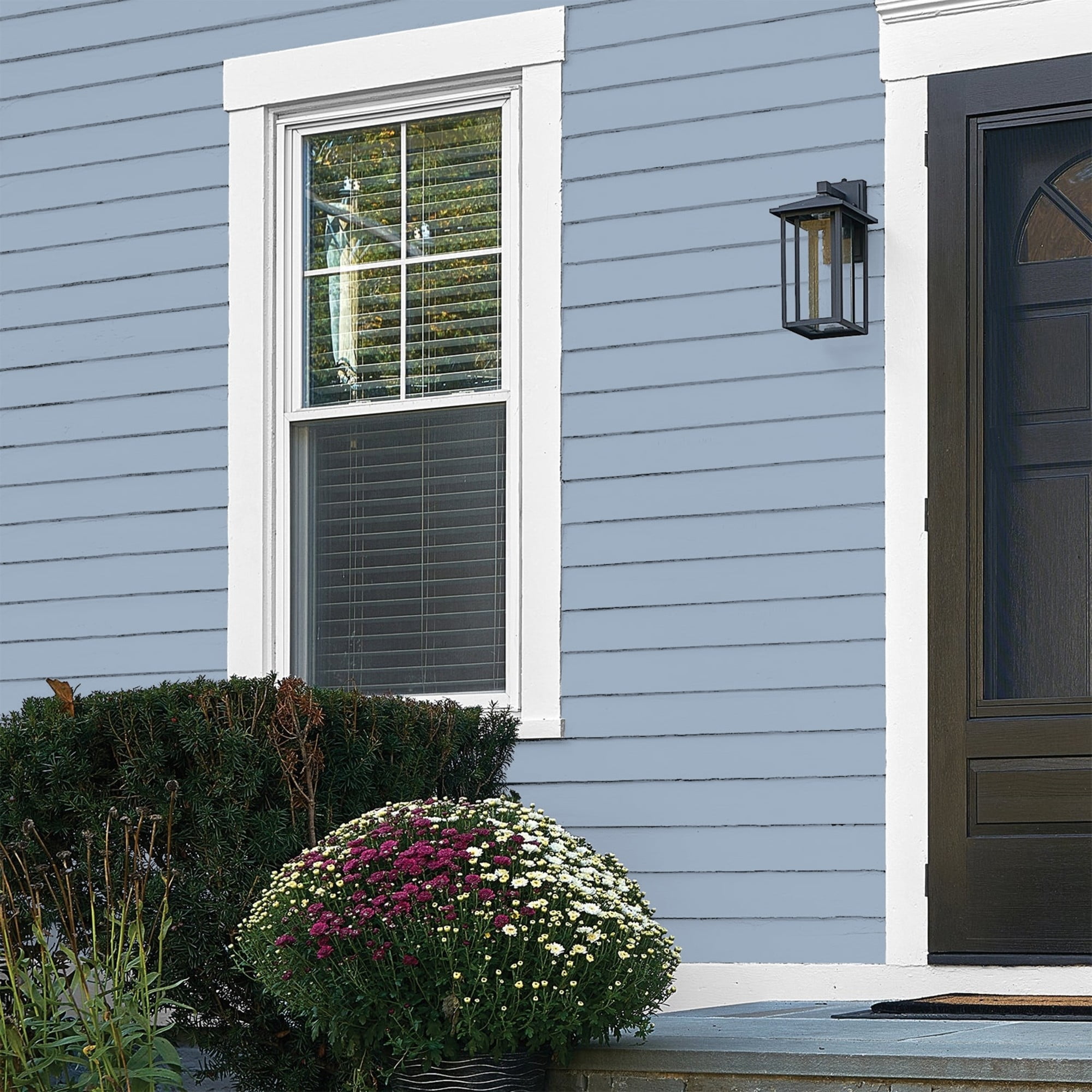 Glidden Fundamentals Sterling Silver / Blue, Flat Exterior Paint, 5 Gallon