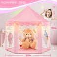 thumbnail image 4 of Princess Tent for Girls, Pink Tent with Star LED Lights, NOGIS Princess Castle Pretend Play, Princess Castle Playhouse Tent for Girls, 55 x 53 inch Toy Tent ,Pink, 4 of 8