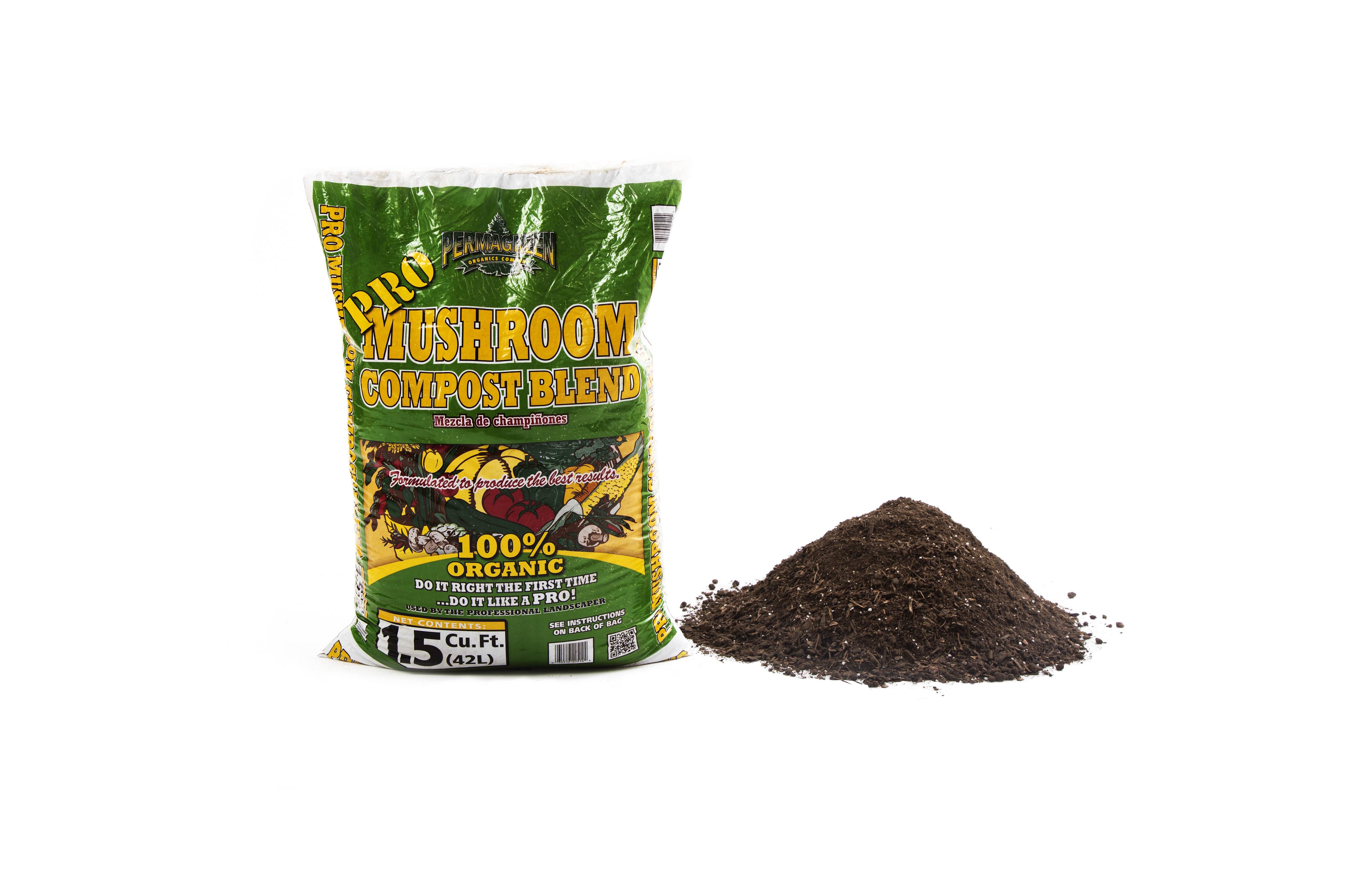Permagreen Mushroom Compost Blend, 1.5 cu ft - 100% Organic