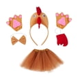 thumbnail image 3 of Disfraz de pollo 3D, novedad, 5 piezas/conjunto, falda de lujo, disfraz de animal de granja Marrón, 3 of 9