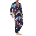 thumbnail image 2 of Daiia Colorful Star River Squirrel for Men's Long-Sleeved Pajama Set – Soft & Comfortable Sleepwear Button-Up Pajamas Cozy Lounge Wear-Medium, 2 of 7