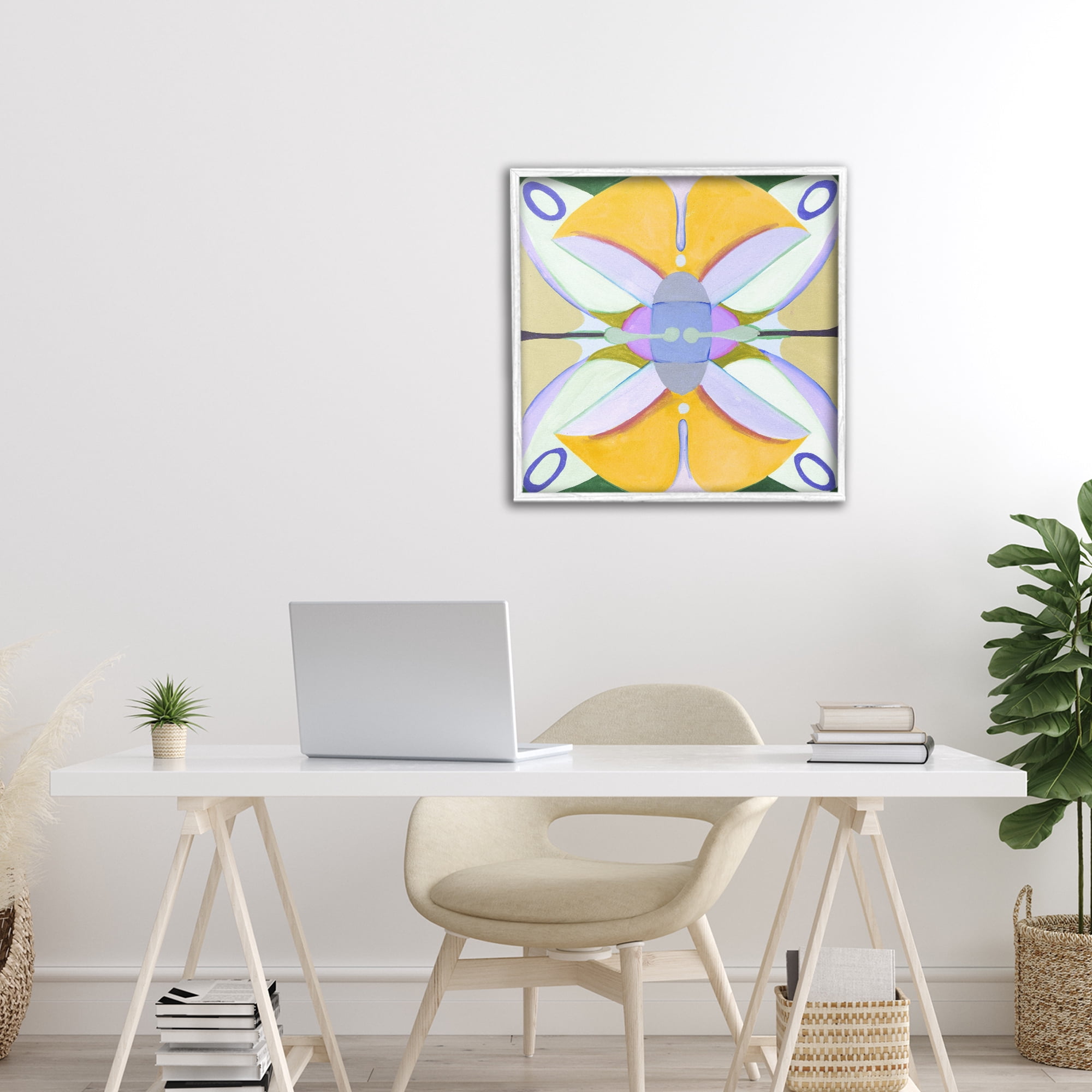 Stupell Industries Warm Revival Kaleidoscope White Framed Giclee Art, design by Melissa Wang