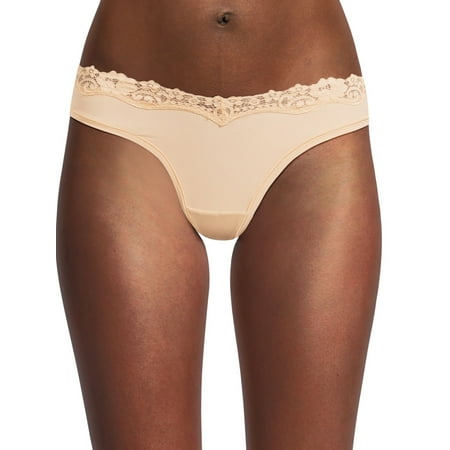 No Boundaries Thong Panty with Lace  Trim Womens and Womens Plus
