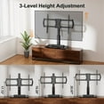 Universal Height Adjustment Tabletop Swivel TV Stand TV Mount Glass Base with Power Outlet for