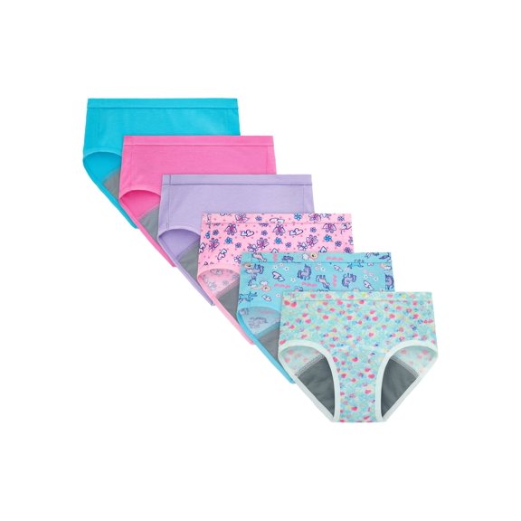 Hanes Toddler Girls' Potty Trainer Brief Underwear, 6-Pack Assorted 4/5