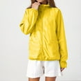 thumbnail image 6 of ChicHaven Womens Rain jacket with Hood Waterproof Lined Raincoat Windbreaker Travel Button Zip Up Trench Outdoor Coats Yellow M, 6 of 7