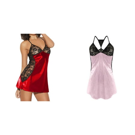 2-Pack Translucent Lingerie Ladies Sling Backside Nightdress Lace Rhinestone Stockings for Women Lingerie Lingerie for Women Bras plus Size Lingerie Set Push up Lingerie for Women plus