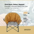 thumbnail image 3 of ARROWHEAD OUTDOOR Oversized Heavy-Duty Club Folding Camping Chair w/External Pocket, Cup Holder, Portable, Padded, Moon, Round, Saucer, Supports 330lbs, Carrying Bag, USA-Based Support, 3 of 8