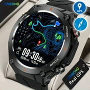 GPS Smart Watch for Men: 1.45" HD, Built-in GPS, Altimeter, Barometer, Compass, Fitness Tracker, Wireless Call, 100+ Sports, Waterproof, AI Voice, Compatible with Android & iPhone