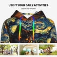 thumbnail image 4 of Cauagu Starry Night Cat Guitarist A for Women's Hooded Sweatshirts Pullover Hoodie for Women Fall Workout Sweat Long Sleeve Preppy Sweatshirts-XX-Large, 4 of 7