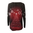 thumbnail image 5 of Fesfesfes Ugly Xmas Sweater Women Long Sleeves Floral Casual Shirts Round Neck Pullover Loose Tunic Tops Christmas Tree Print Round Neck Blouse, 5 of 5