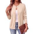 thumbnail image 2 of Fantaslook Crew Neck Knit Cardigan Sweaters for Women Button Front Sweater Tops Business Casual Fall Outfits, 2 of 10