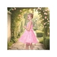 thumbnail image 4 of Sunny Fashion Girls Dresses With Pink Organza Rose Jacquard Sleeveless Knee Length Princess Wedding Party Dresses For Girls 6 Years, 4 of 7